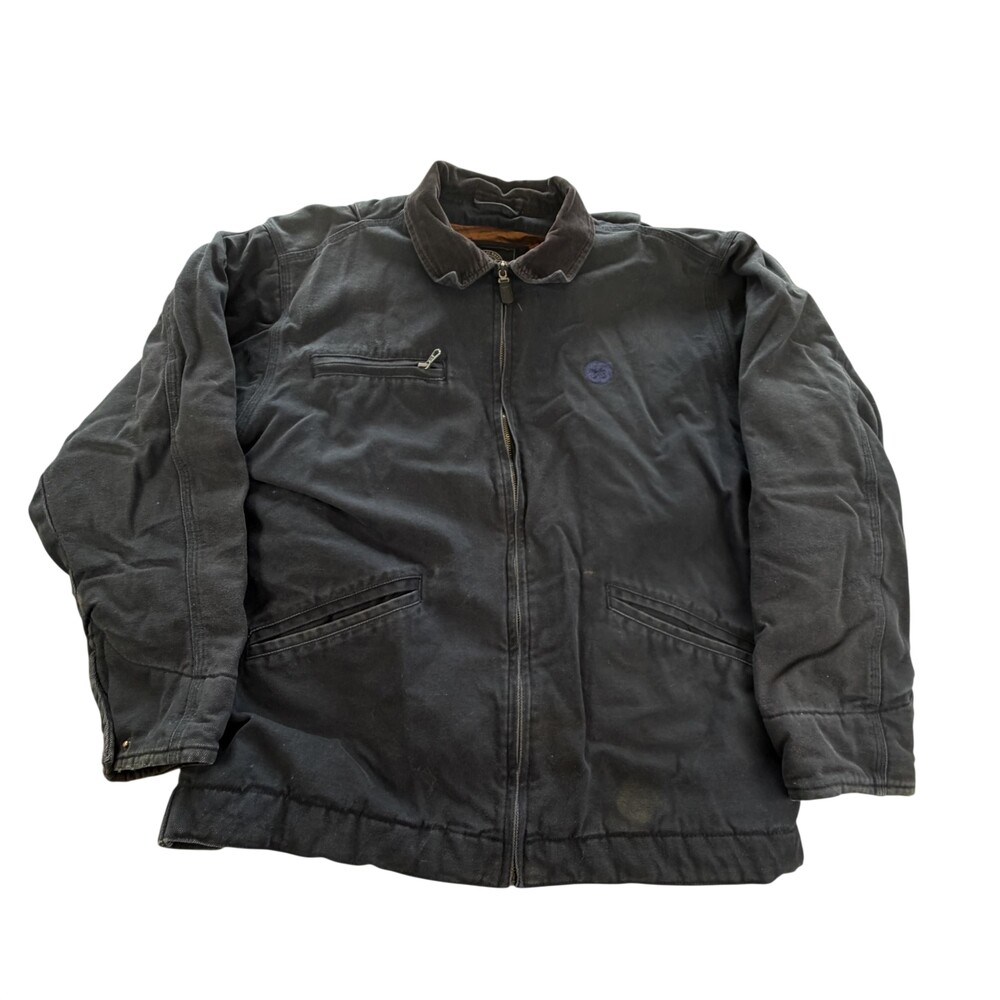 Charles River Apparel Jacket Mens Large Blue Canvas Quilted Bomber GE Logo